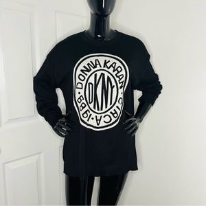 DKNY Donna Karan Black Sparkle Logo Sweater